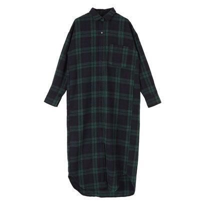 ティティベイト Titivate チェックネルシャツロングワンピース グリーン ブランド公式 Locomall ロコモール 通販 Paypayモール