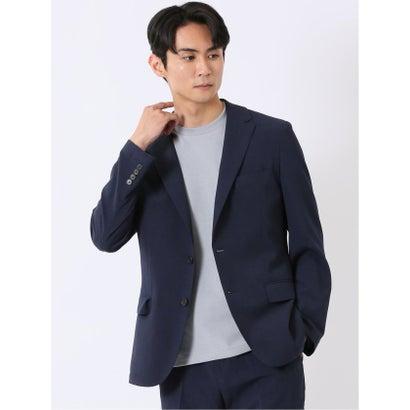 タカキュー TAKA-Q リネン調 スリムフィット 2ボタン ジャケット 紺