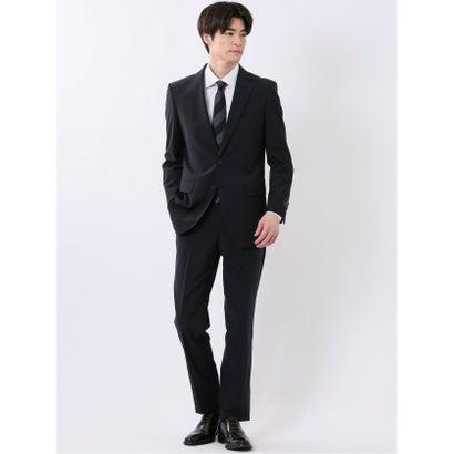 タカキュー TAKA-Q ウール混 ストレッチ スリムフィット 2ボタン 2ピース スーツ 無地 紺 （紺）