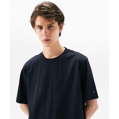 トミー ヒルフィガー TOMMY HILFIGER インターロックエンボスTシャツ （ネイビー）