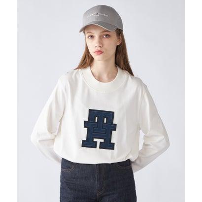 トミー ヒルフィガー TOMMY HILFIGER モノグラムアップリケロングスリーブTシャツ （ホワイト）｜locondo-shopping｜05