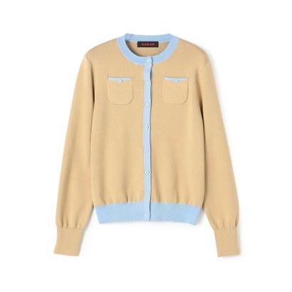 キャバン CABaN コットンカシミヤ バイカラークルーネックカーディガン