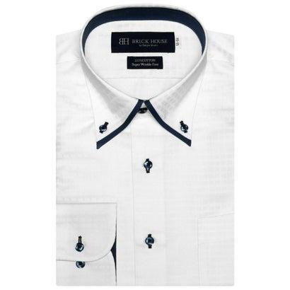 トーキョーシャツ Tokyo Shirts ボタンダウン衿 綿100 長袖ビジネスワイシャツ ホワイト 上品