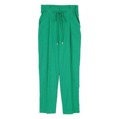 ユアーズ Ur 039 S ベルト付ハイウエストタックパンツ グリーン Off