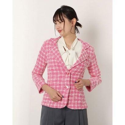 48 割引入荷中 ヴェッゾ Vezzo コットンツイード八分袖テーラードジャケット ピンク ホワイト ジャケット レディースファッション ファッション Www Kapturecam Co Nz