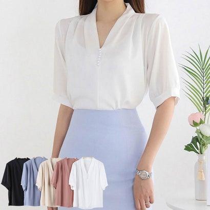 ビビッドレディ Vividlady ブラウス レディース 半袖 Vネックブラウス レディース ブラウス 半袖 オフィス Vネックブラウス おしゃれ ブランド公式 Locomall ロコモール 通販 Paypayモール