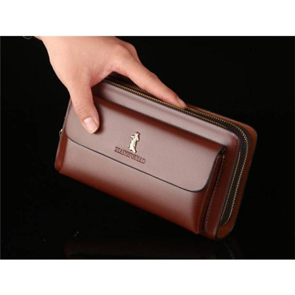 セカンドバッグ メンズ 本革 クラッチバッグ 財布 長財布 ラウンド