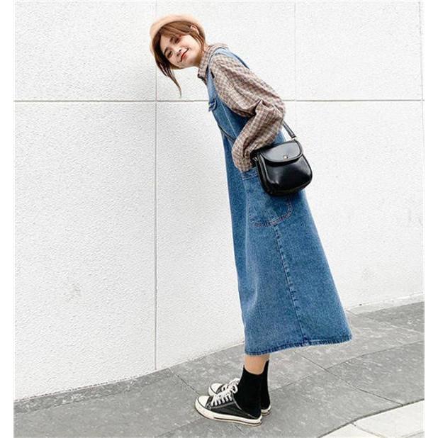 デニムワンピース デニムサロペット レディース ワンピース ノースリーブ デニム ミディアムワンピース ロング丈 マキシ丈 体型カバー 春新作 loco Loco Prime 通販 Yahoo ショッピング