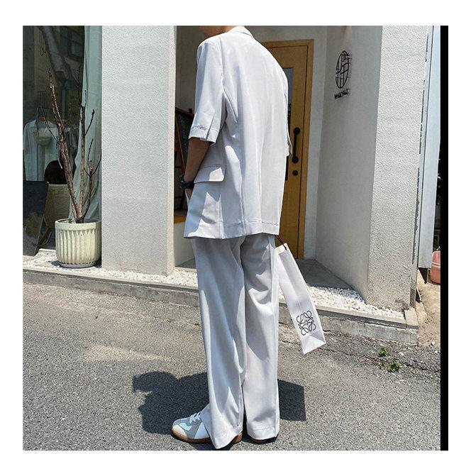 スーツ セットアップ カジュアル 上下セット メンズ ブランド 大きいサイズ 韓国 ロングパンツ 五分袖 スーツ 2点セット おしゃれ 高校 conve Loco Prime 通販 Yahoo ショッピング