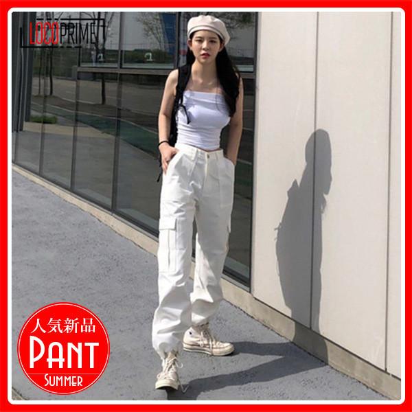 レディース カーゴパンツ ジョガーパンツ 夏 美脚 ミリタリーパンツ ワイドパンツ ボトムス ワークパンツ ダンス 大きいサイズ 薄手 ストリート系 原宿系 韓国 97 Off