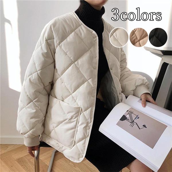 中綿ジャケット 中綿コート レディース キルティングコート 中綿ダウンジャケット 秋冬 カジュアル ライトダウン 軽量 防寒 アウター 韓国風 オシャレ 引き出物