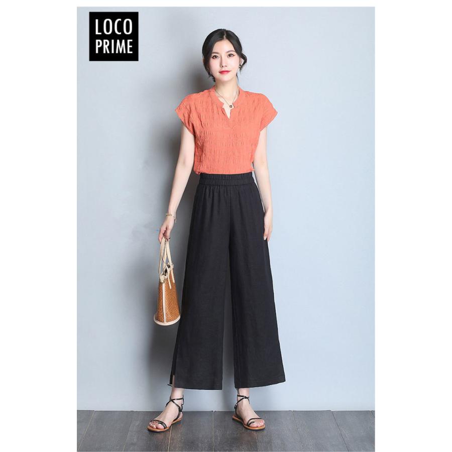 ガウチョパンツ レディース 九分丈 ワイドパンツ フレアパンツ 大きい