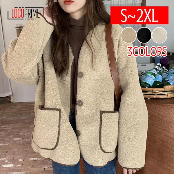 安いそれに目立つ フリースジャケット レディース ボアジャケット 冬アウター モコモコ フリースコート 可愛い 通勤通学 防寒ジャケット 大きいサイズ ゆったり 代30代40代 Commerces Boutique