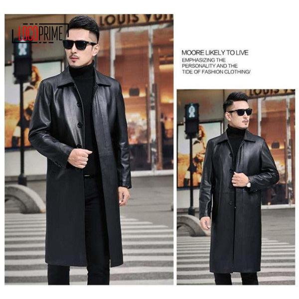 ステンカラーコート トレンチコート レザー メンズ レザーコート
