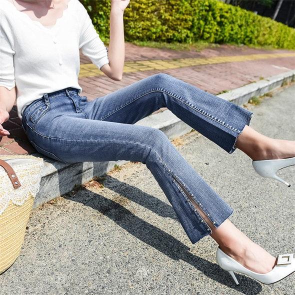 デニムパンツ レディース 美脚脚長 裾切りっぱなし リベット ダメージ加工 ストレッチ デニム パンツ ジーパン ジーンズ スキニー 大きいサイズ Conve Loco Prime 通販 Yahoo ショッピング