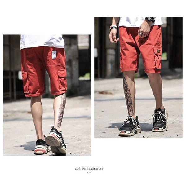 カーゴパンツ メンズ ハーフ ミリタリー ハーフパンツ カラーパンツ