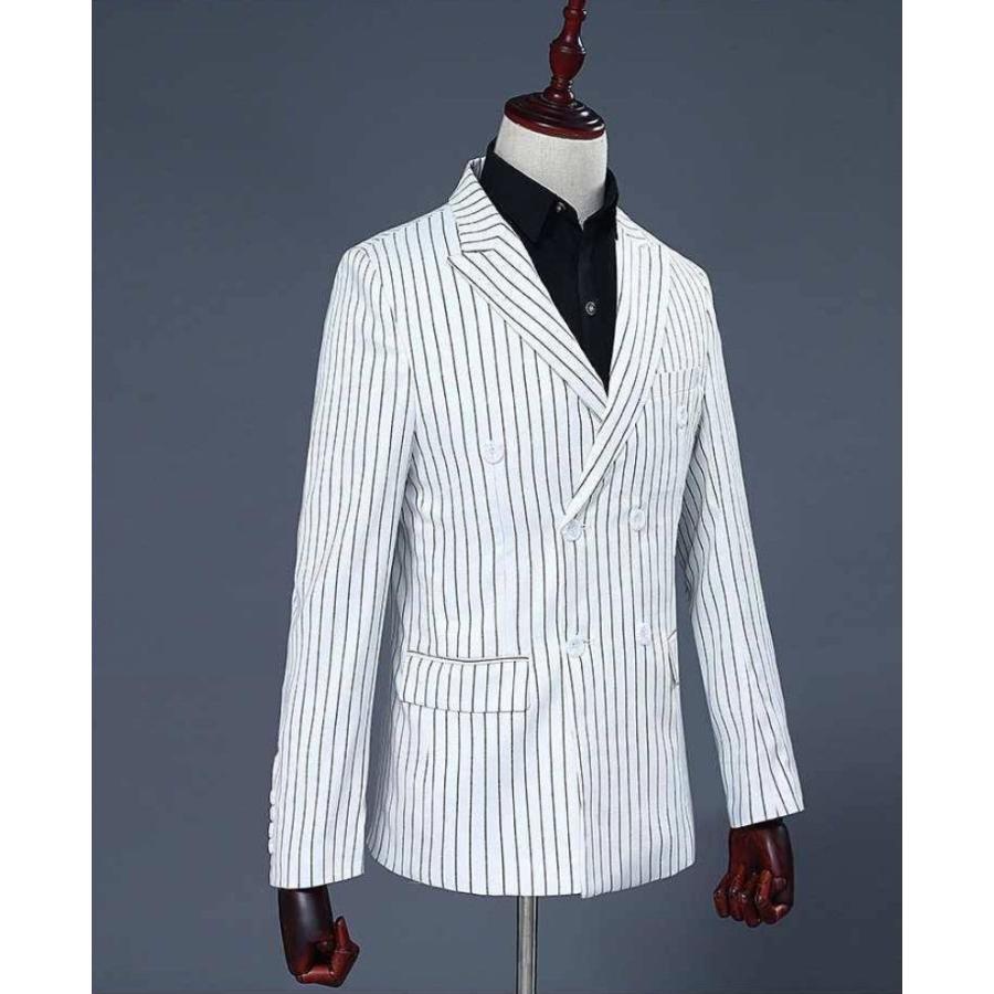 美品　メンズティノラス　ストライプ ダブルブレストジャケット MEN'S TENORAS メンズティノラス ストライプ ダブル スーツ