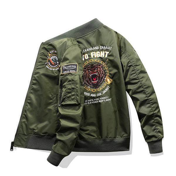 ミリタリージャケット メンズ 刺繍 MA-1 ナイロンジャケット フライト