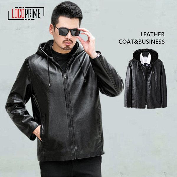 大きいサイズ 革ジャン レザージャケット メンズ ライダースジャケット アウター バイクジャケット フード付き 裏起毛 皮ジャン 本革調 おしゃれ 再再販