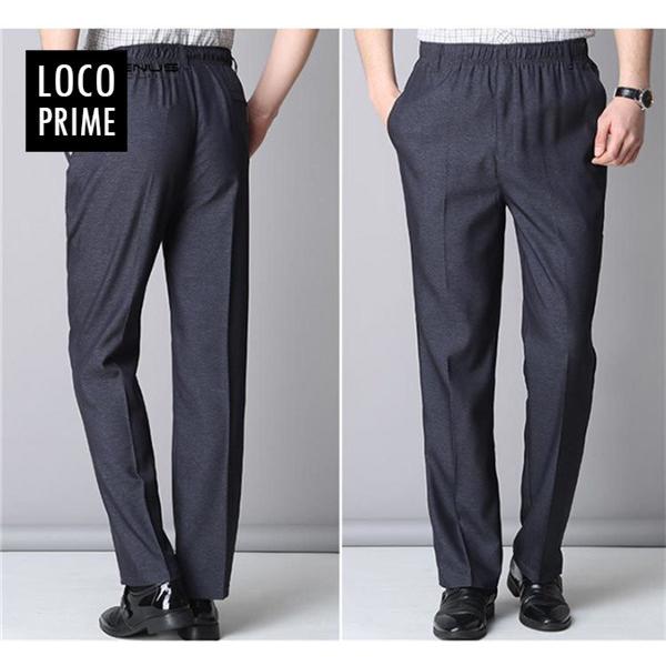 スラックス メンズ ウエストゴム スリム 長ズボン ビジネスパンツ 春