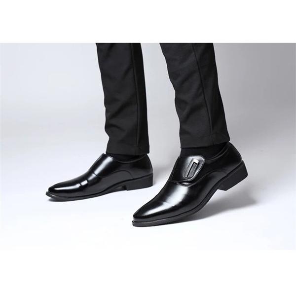 ビジネスシューズ メンズ PU革靴 靴 スリッポン プレーントゥ シューズ