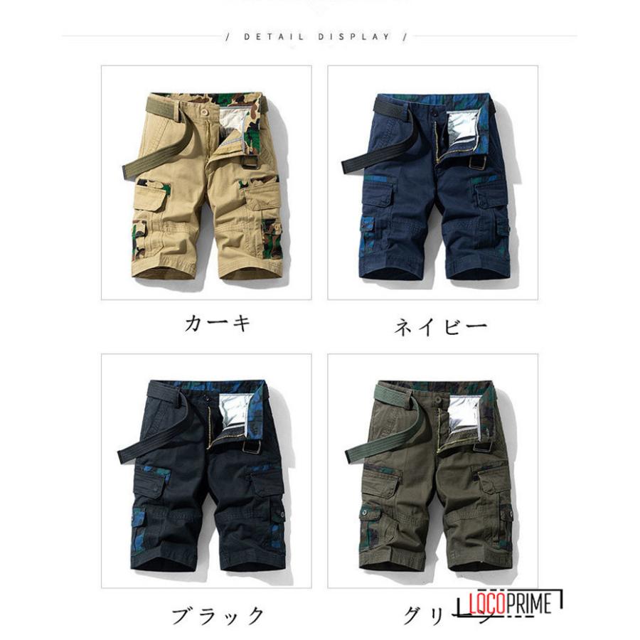 ゴルフィッカーズ　Golfickersハーフパンツ（カーキHOLE551）　XL カーゴショーツ メンズ ハーフパンツ メンズ サマー 綿100