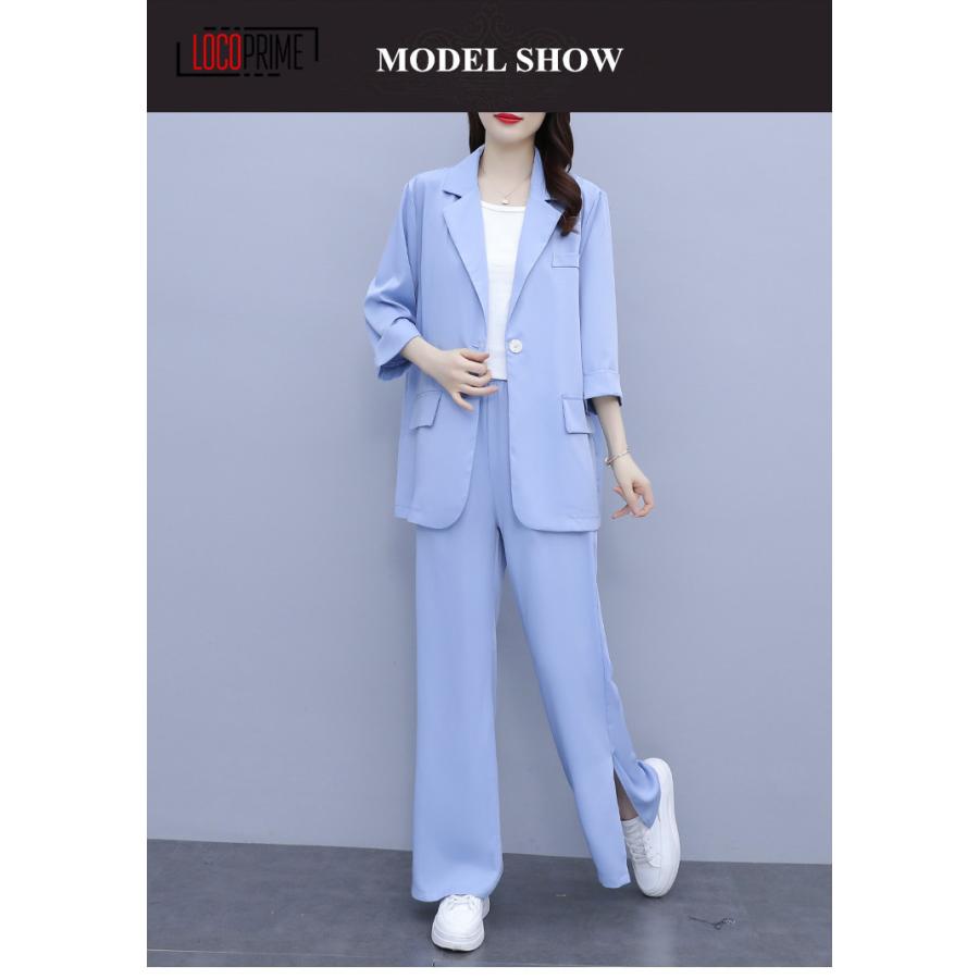 セットアップ レディース 夏 きれいめ トップス Vネック スーツ