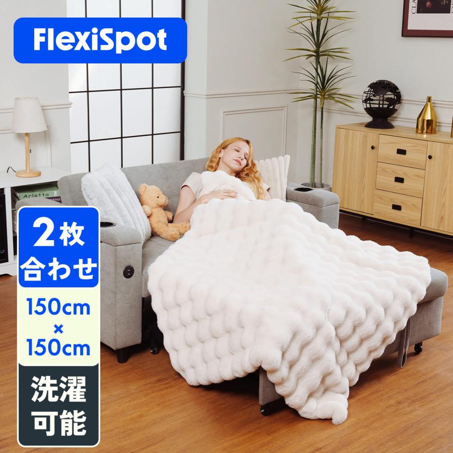 FlexiSpot 毛布 ブランケット FlexiSpot bp1 ふわとろ毛布 2枚合わせ