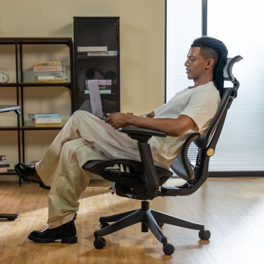 オフィスチェア デスクチェア メッシュ 勉強椅子 おしゃれ 椅子 FlexiSpot C7 ワークチェア 無段階リクライニングチェア  ランバーサポート  静音キャスター｜loctek｜06