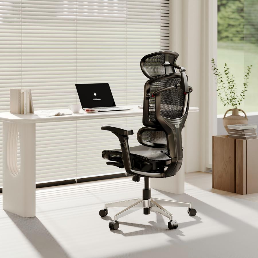 オフィスチェア ヘッドレスト付き オットマン メッシュ 腰痛 FlexiSpot C7 Pro 2 ワークチェア フットレスト リクライニング ハイバック ランバーサポート 爆買 | FlexiSpot | 04