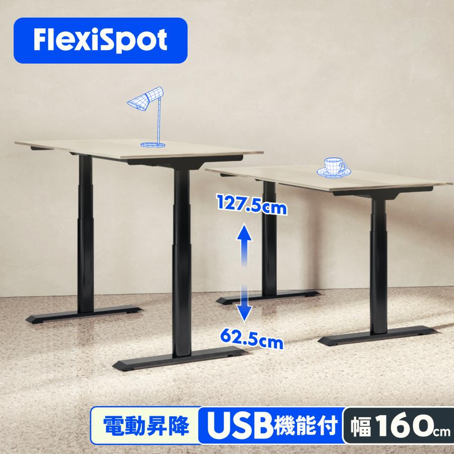 FlexiSpot 昇降式デスク 電動 FlexiSpot E8 パソコンデスク 160 昇降