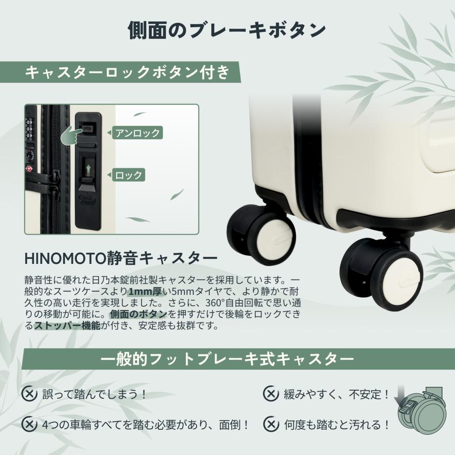 スーツケース 機内持ち込み パンダアクセサリー 前開き FlexiSpot L3