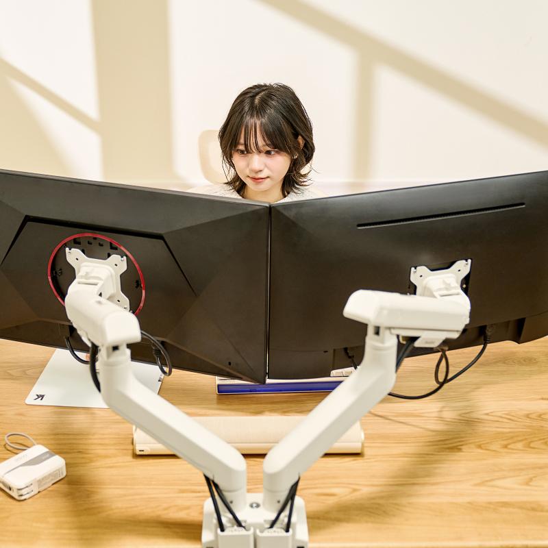 FlexiSpot モニターアーム デュアルモニターアーム 2画面 左右 3関節