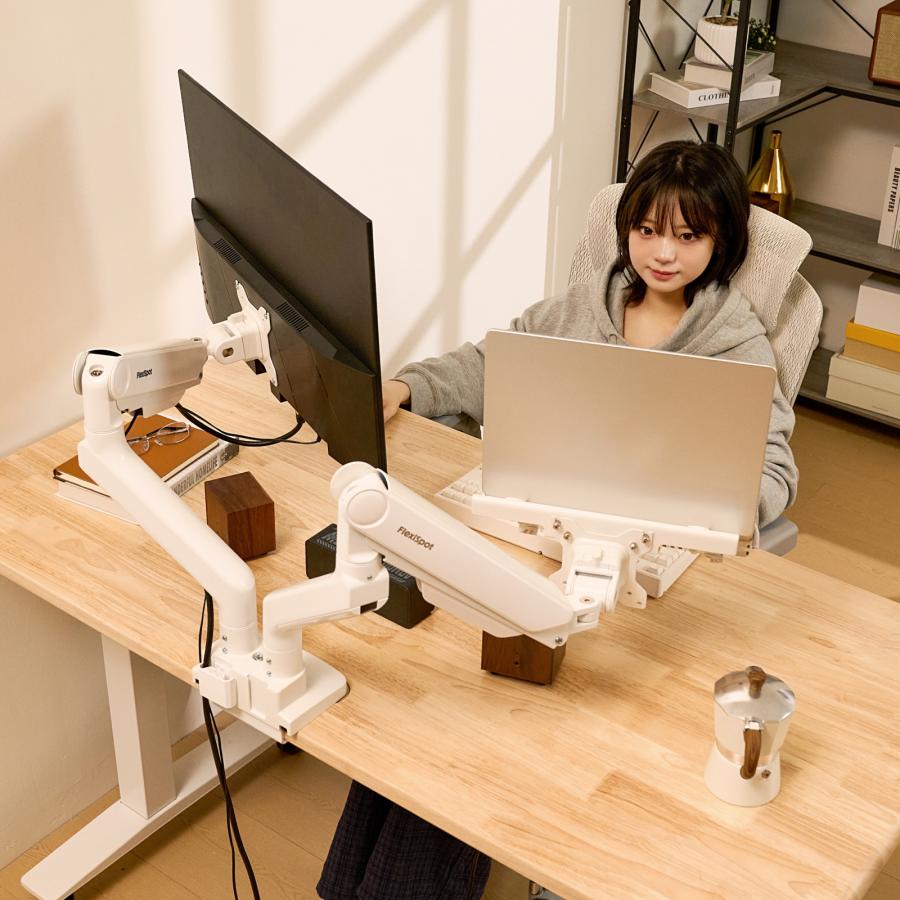 FlexiSpot モニターアーム デュアルモニターアーム 2画面 左右 ノート