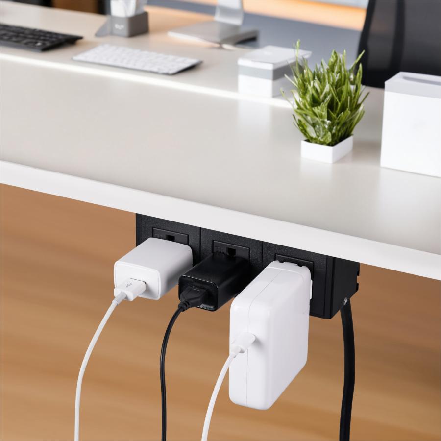 電源タップ 1.5m 4個口 FlexiSpot ps034 一括集中スイッチ デスク 固定スイッチ 延長コード コンセントタップ コンセント テーブルタップ おしゃれ | FlexiSpot | 03