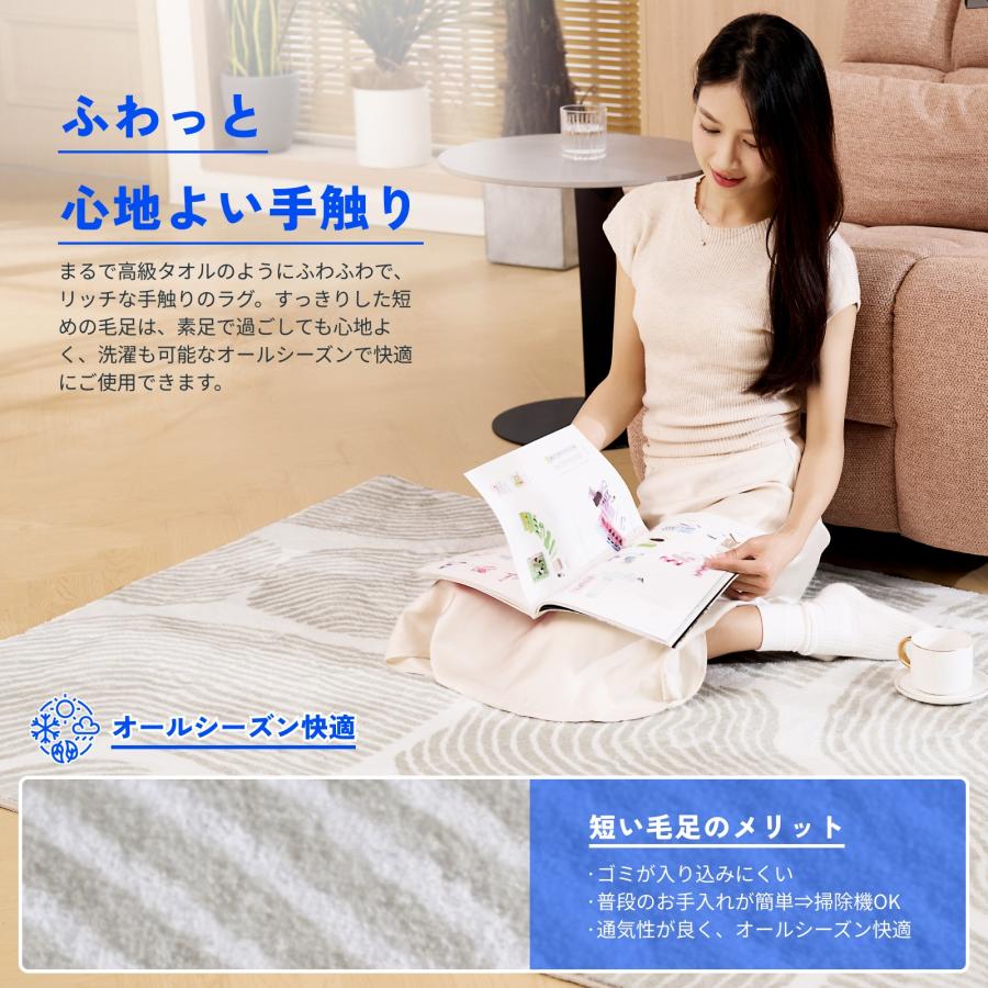 FlexiSpot ラグ カーペット FlexiSpot RUG Wave 洗える ラグマット 絨毯 丸型 おしゃれ かわいい ラグマット ...