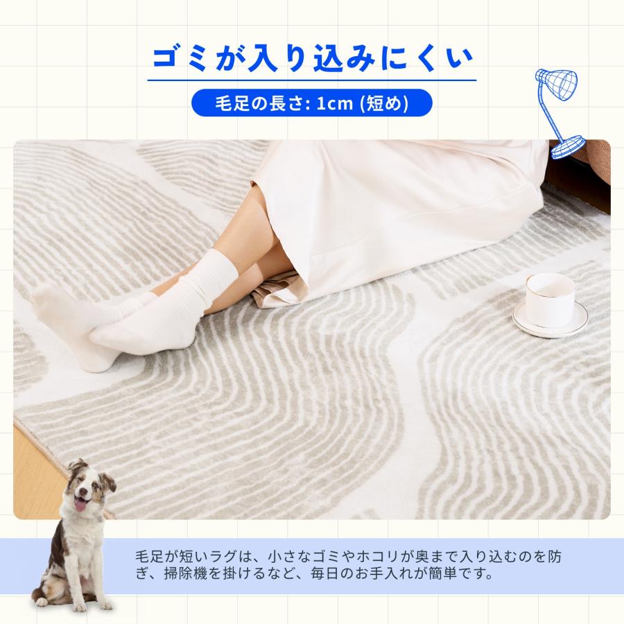 FlexiSpot ラグ カーペット FlexiSpot RUG Wave 洗える ラグマット 絨毯 丸型 おしゃれ かわいい ラグマット ...