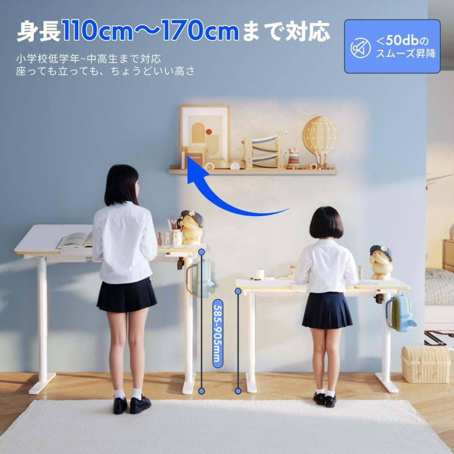 電動昇降デスク 学習机 シンプル コンパクト 昇降 電動式 FlexiSpot SD2 昇降デスク 昇降式デスク 子供用デスク 勉強机 高さ調節 デスク 机 幅110cm 爆買 | FlexiSpot | 05