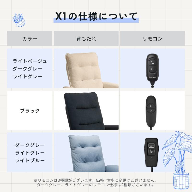 FlexiSpot リクライニングソファ 電動 一人掛け オットマン付き 電動