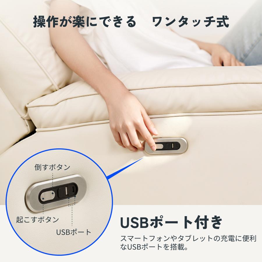 FlexiSpot リクライニングチェア 電動 USB付き 1人掛け リクライニング