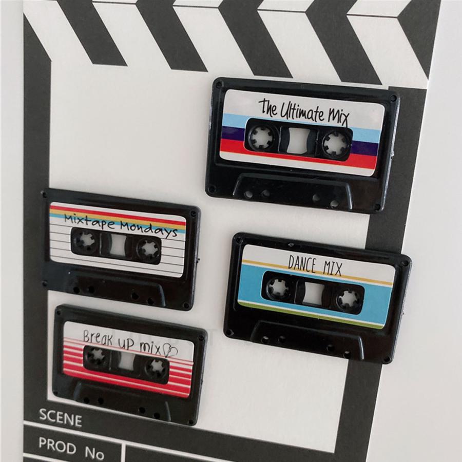 マグネット 冷蔵庫をおしゃれに 磁石 4個セット レコード カセットテープ 可愛い かわいい ユニーク 文房具 マグネットピン ホワイトボード ポイント消化｜locustonline-lol｜04