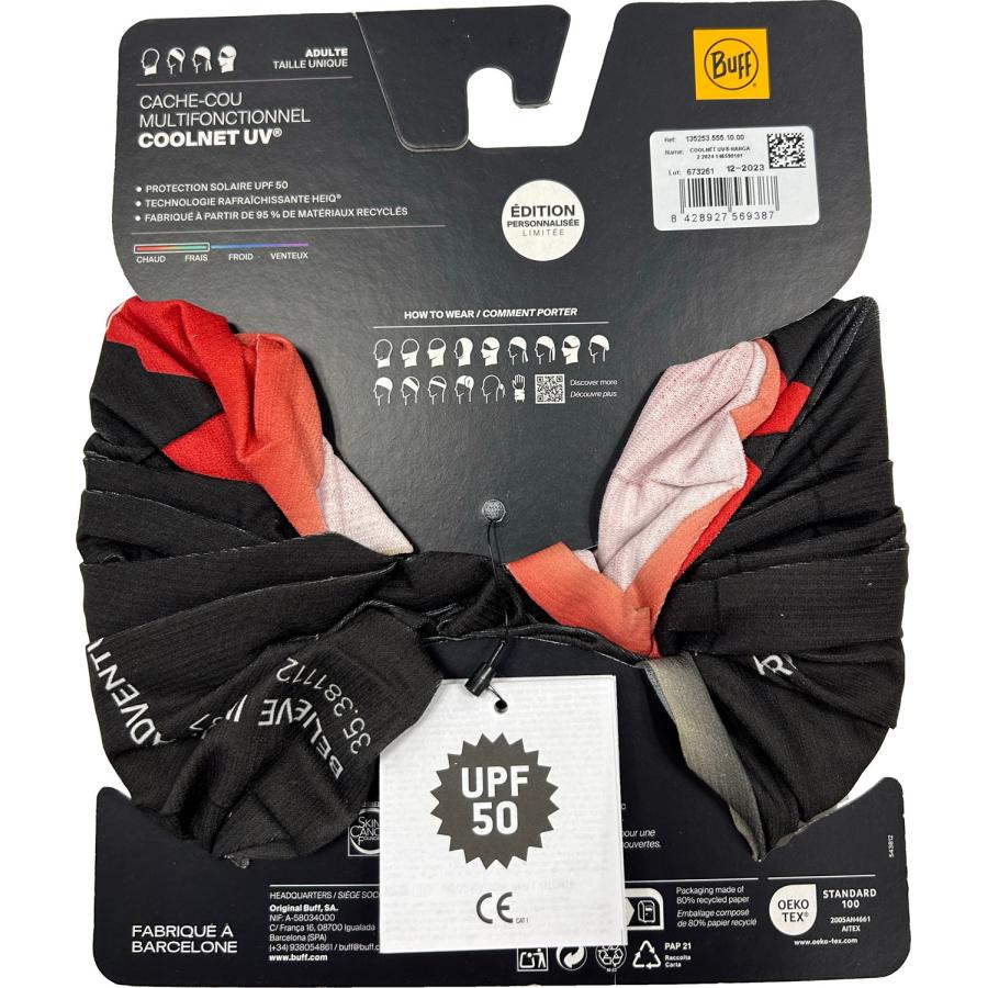 バフ BUFF 【限定モデル】ナンガ×バフ ネックウェア レッド×ブラック NANGA×BUFF COOLNET UV RED×BLK 多機能 超軽量 ランニング 接触冷感 熱中症対策 | BUFF | 02