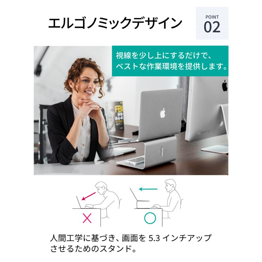 LOE ノートパソコン スタンド 360度 回転台 アルミニウム製 : LOE