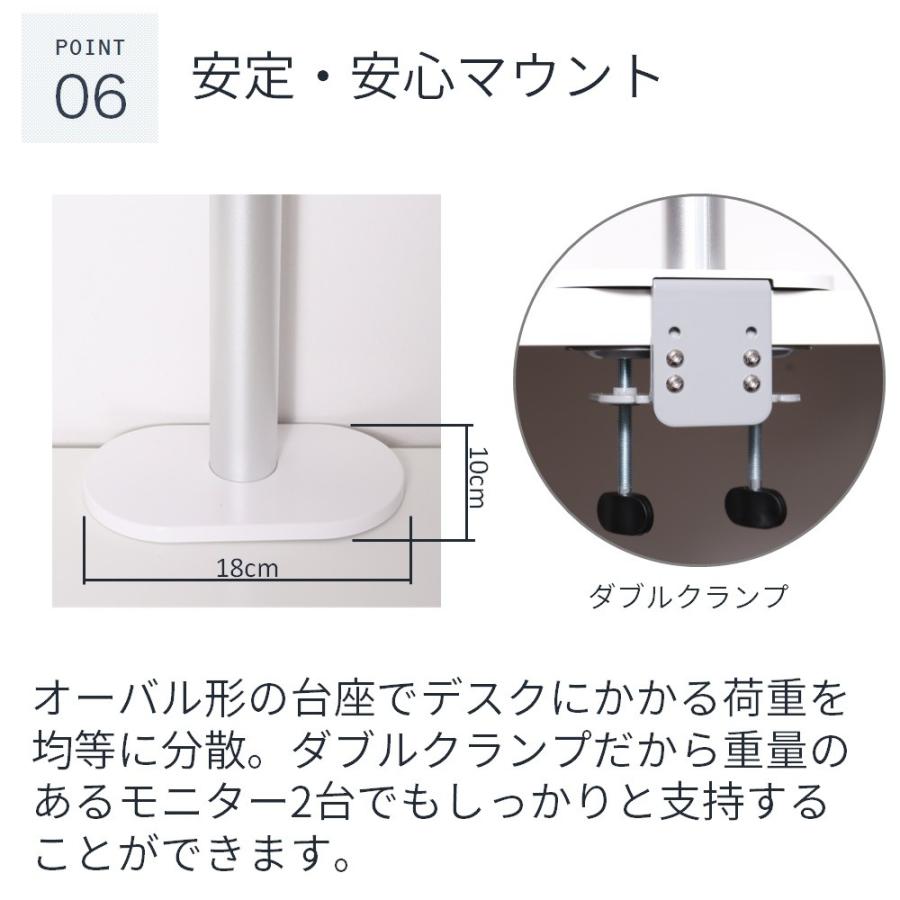 LOE デュアル モニター アーム デスクマウント クランプ式 LOL2 : LOE