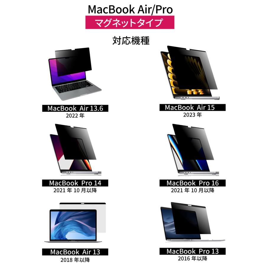 LOE 覗見防止フィルム macbook air macbook pro 13 macbook air 15 macbook pro 16 macbook pro 14 ブルーライトカット 保護フィルム フィルター マグネット式｜loe｜21