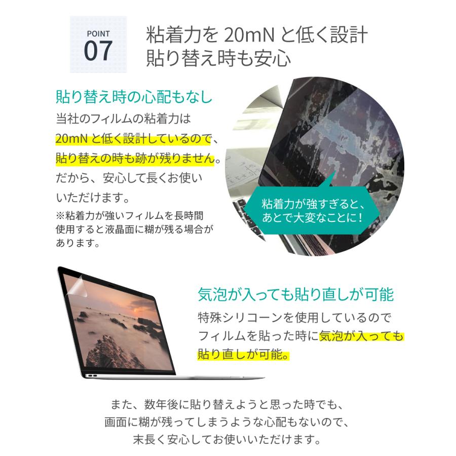 アンチグレア MacBook Air Pro 保護フィルム 反射防止 ギラついたり文字がにじんだりしない スーパーAGフィルム 13インチ 14インチ 15インチ 16インチ M1 M2｜loe｜22