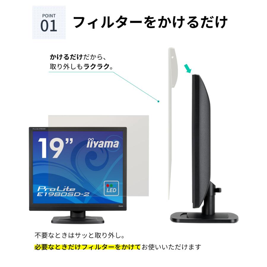 LOE 19インチ (5:4) ブルーライトカット フィルター 液晶 モニター