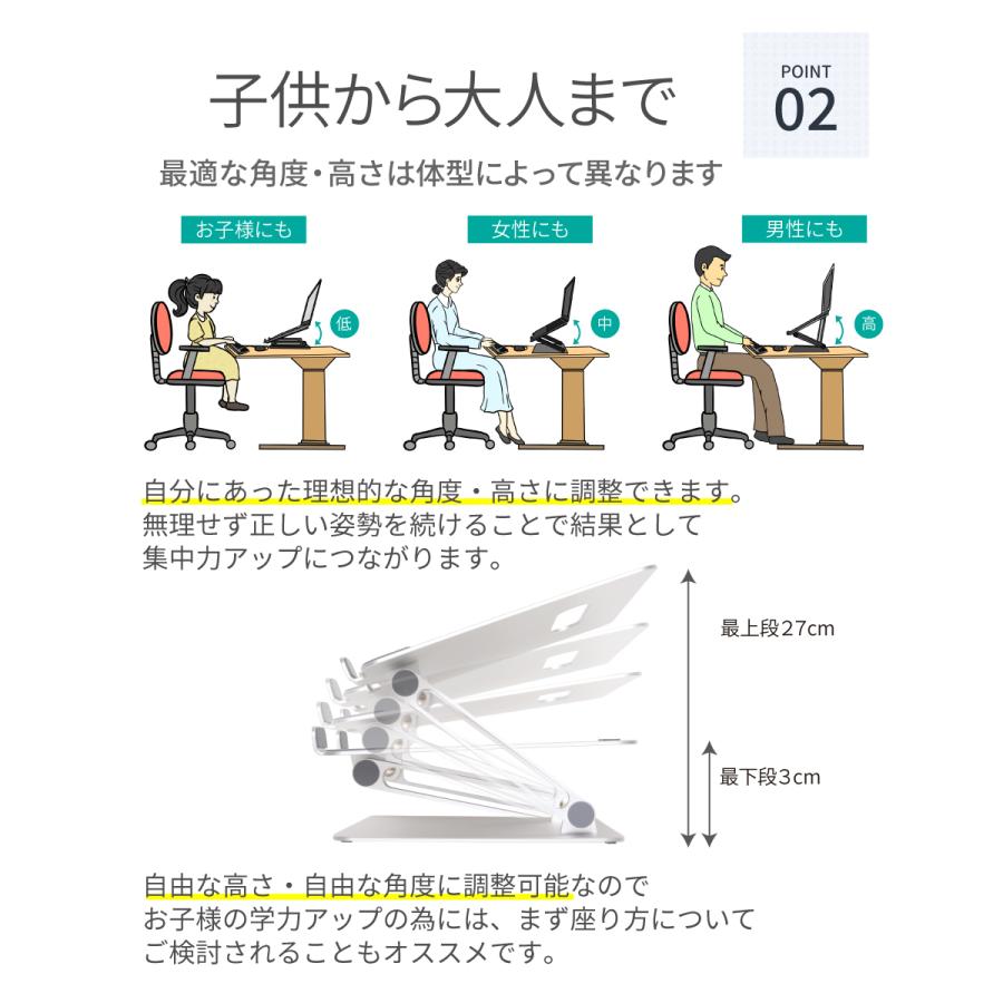 LOE ノートパソコンスタンド 高さ 角度 可変 pcスタンド