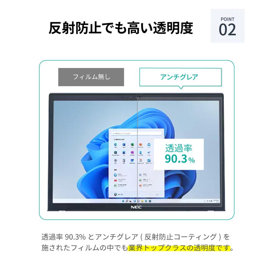 13.3インチ 16：10 汎用 ノートパソコン 保護フィルム 反射防止 ギラついたり文字がにじんだりしない アンチグレア 純日本製 スーパーAGフィルム NEC HP 日本製｜loe｜06