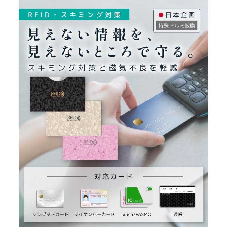 RFID スキミング 防止 通帳 カードケース セット (ポリゴン） : LOE